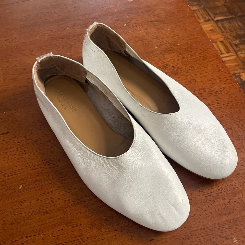 Everlane White Leather Glove Flats
